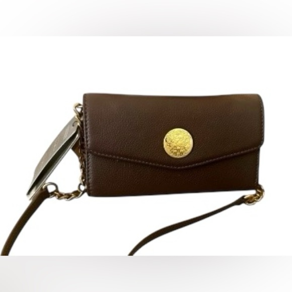 Vince Camuto Omari Leather Wallet on Chain WOC Crossbody NWT Black Cherry - Picture 12 of 12